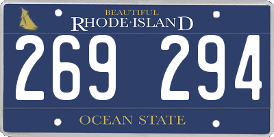 RI license plate 269294