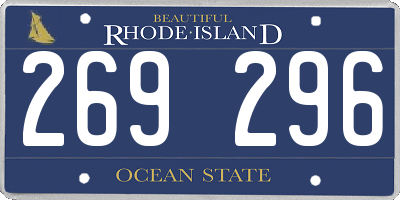 RI license plate 269296
