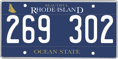 RI license plate 269302
