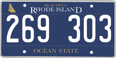 RI license plate 269303
