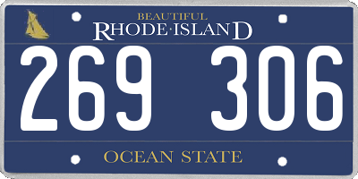 RI license plate 269306