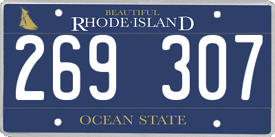 RI license plate 269307