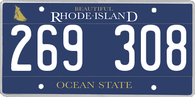 RI license plate 269308