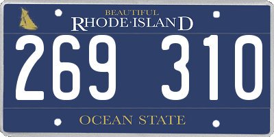 RI license plate 269310