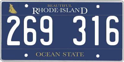 RI license plate 269316