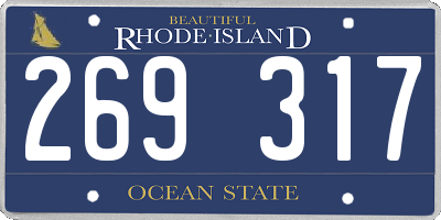RI license plate 269317