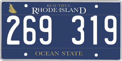 RI license plate 269319