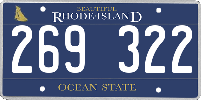 RI license plate 269322