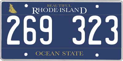 RI license plate 269323