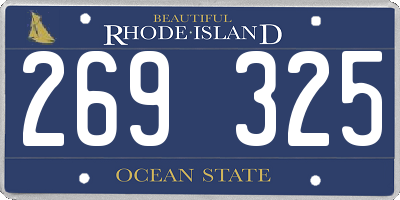 RI license plate 269325