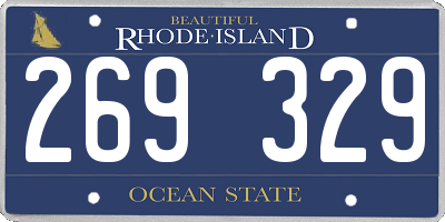 RI license plate 269329