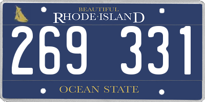RI license plate 269331