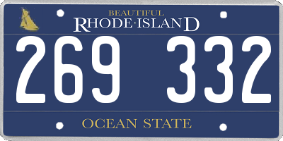 RI license plate 269332