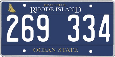 RI license plate 269334