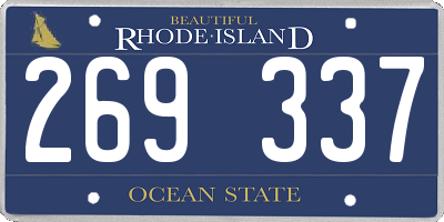 RI license plate 269337