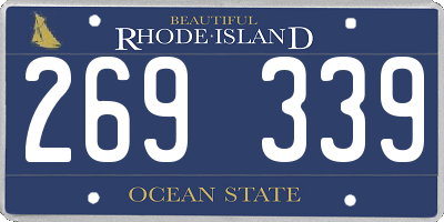 RI license plate 269339