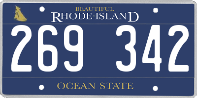 RI license plate 269342