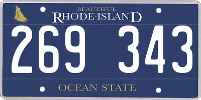RI license plate 269343