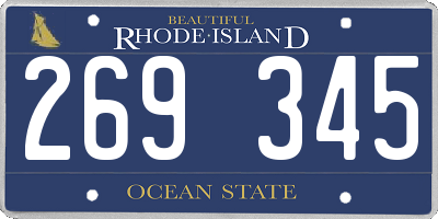 RI license plate 269345