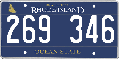 RI license plate 269346