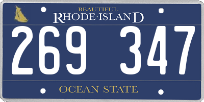 RI license plate 269347