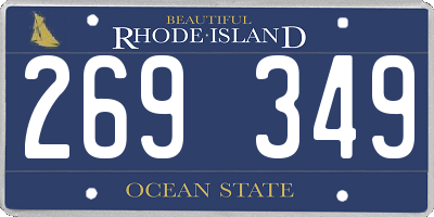 RI license plate 269349