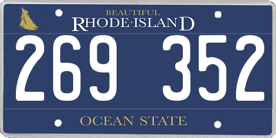 RI license plate 269352