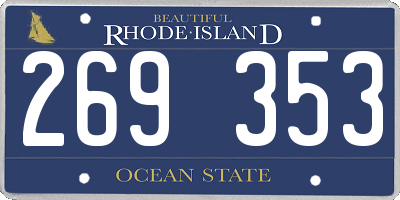 RI license plate 269353