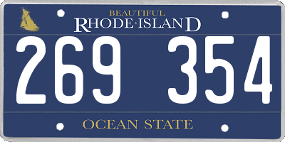 RI license plate 269354