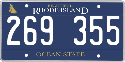 RI license plate 269355
