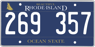 RI license plate 269357