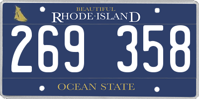 RI license plate 269358