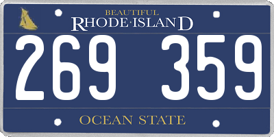 RI license plate 269359