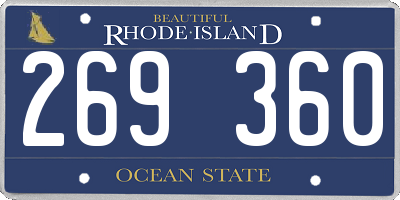 RI license plate 269360