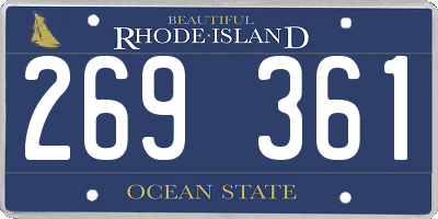 RI license plate 269361