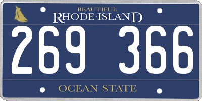 RI license plate 269366