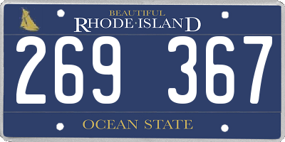 RI license plate 269367
