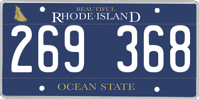 RI license plate 269368