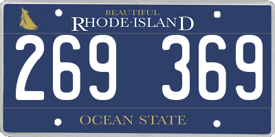 RI license plate 269369