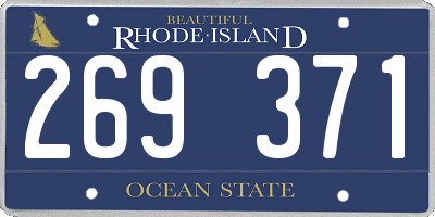 RI license plate 269371