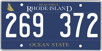 RI license plate 269372