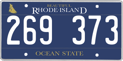 RI license plate 269373