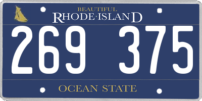 RI license plate 269375