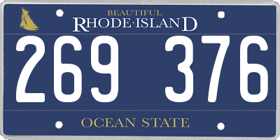 RI license plate 269376