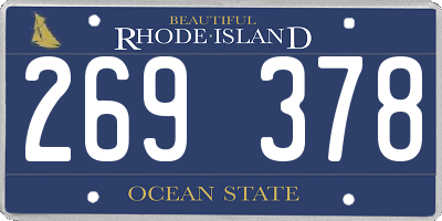 RI license plate 269378