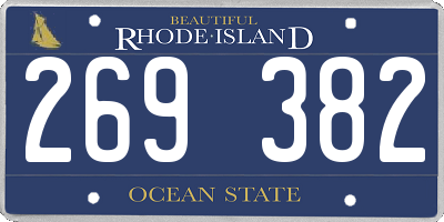 RI license plate 269382