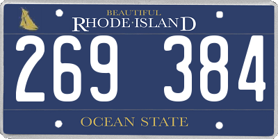 RI license plate 269384