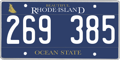 RI license plate 269385