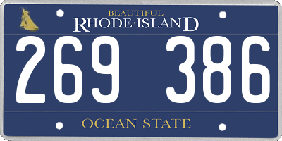 RI license plate 269386