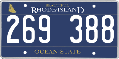 RI license plate 269388